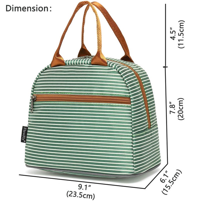 FlowFly Insulated Lunch Cooler Bag - Tote Bag Organizer for Women/Men, Green - Image 3